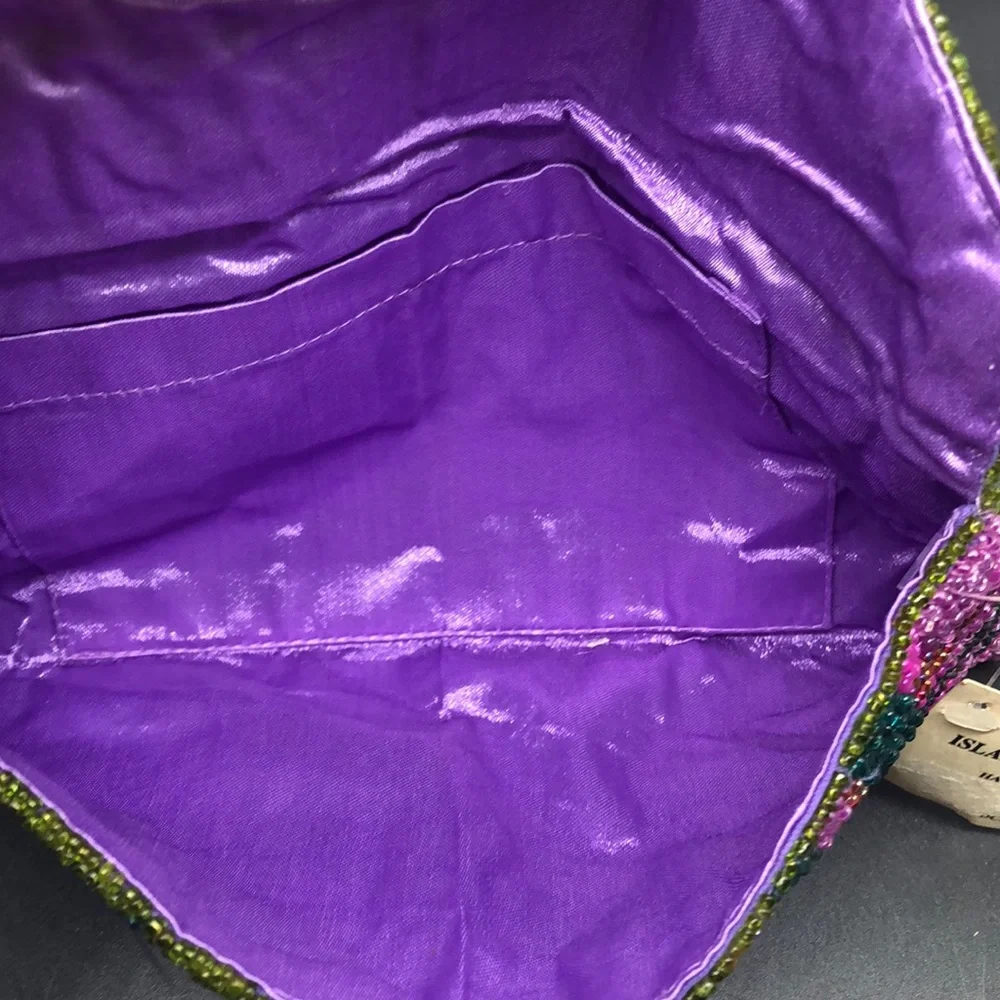 Purple Beaded Envelop Bag